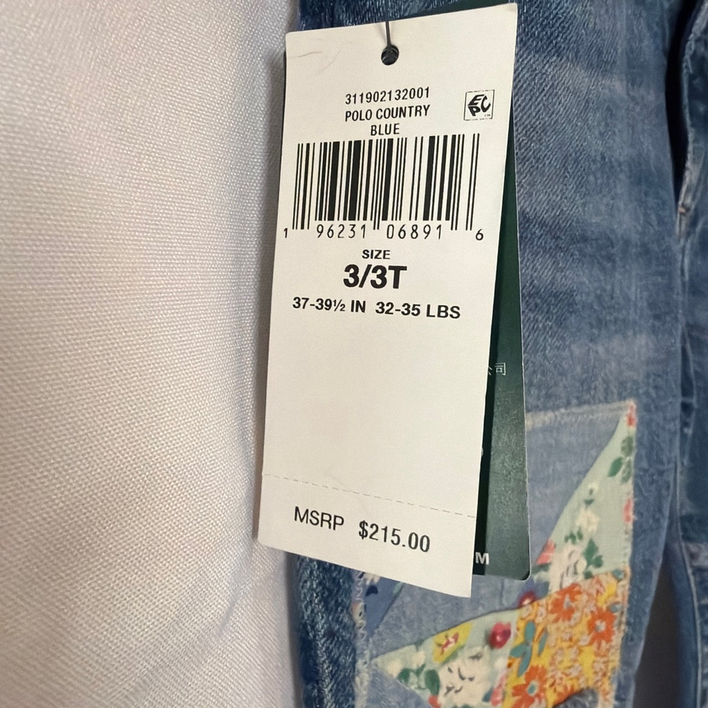 Girls Polo Country Ralph Lauren Astor Slim Boyfriend Patchwork Jeans 3T NWT - Picture 6 of 6